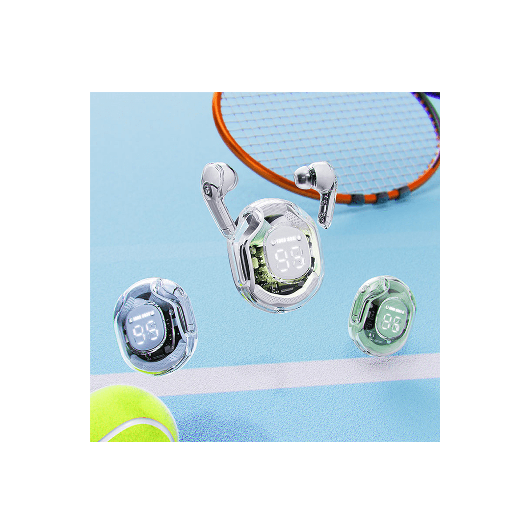 ACEFAST T8 Wireless Earphones With LED Power Display Mini Crystal in-Ear Earbuds - White Moon in Qatar ACEFAST T8 Wireless Earphones With LED Power Display Mini Crystal in-Ear Earbuds - White Moon in Qatar